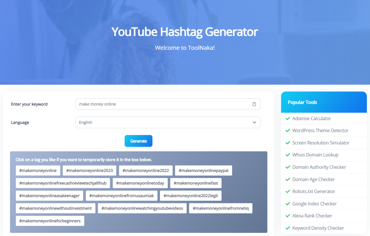YouTube Hashtag Generator